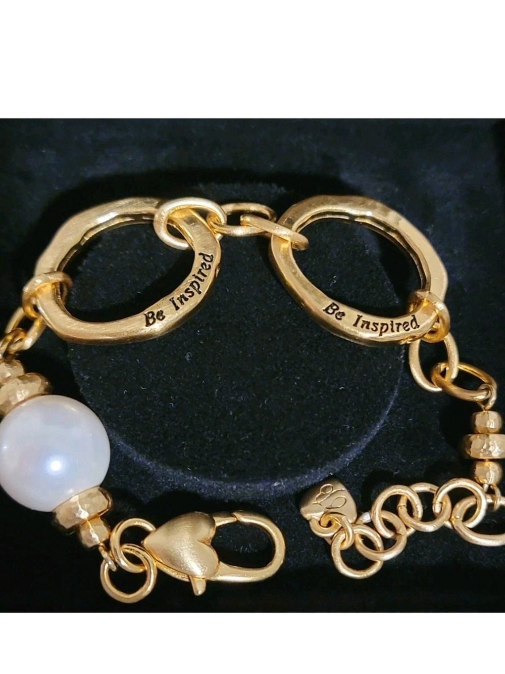 Brighton Gold-Tone Be Inspired Pearl Charm Bracelet